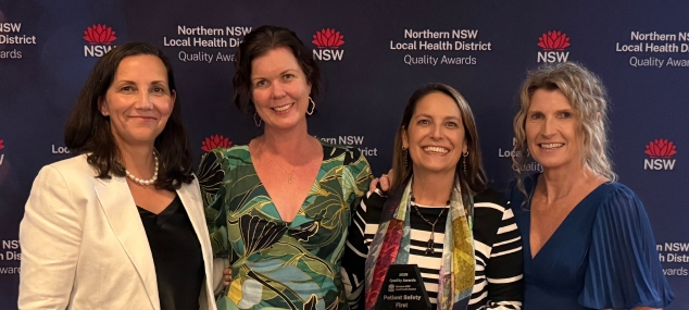 Photo of the TIA Clinical Implementation team, winners of the award for Excellence in Patient Safety First